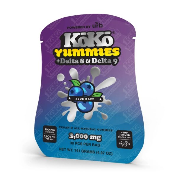 URB Koko Yummies D8/D9 Vegan All Natural 3000MG Gummies (30 Pieces)