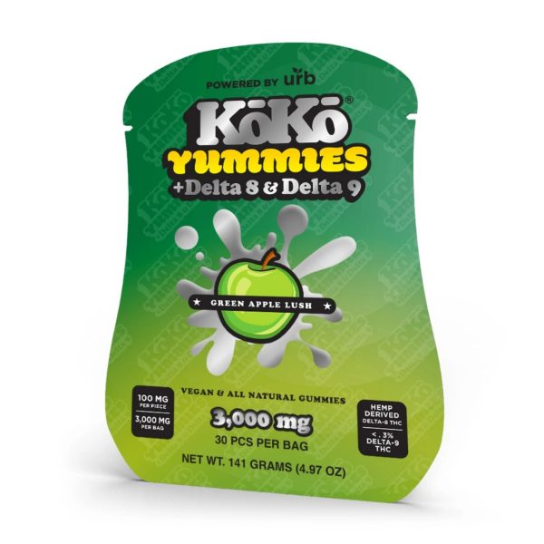 URB Koko Yummies D8/D9 Vegan All Natural 3000MG Gummies (30 Pieces) - Image 6