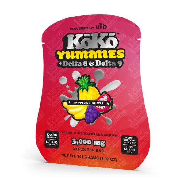 URB Koko Yummies D8/D9 Vegan All Natural 3000MG Gummies (30 Pieces) - Image 4