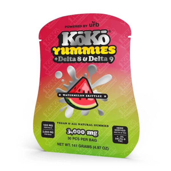 URB Koko Yummies D8/D9 Vegan All Natural 3000MG Gummies (30 Pieces) - Image 3